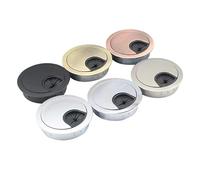 2 Pieces of Desktop Cable Grommets, Computer Desk Metal Cable Holes, and Desktop Cable Organizer Round Cable Hole Cover(Black,50mm)