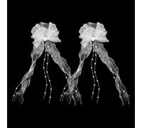 2 Pieces of Drip Protection Candles, Bow-Tie Tassel Hair Rings, Multi-Functional Baptism Candle Accessories, Stylish and Exquisite, Reusable, Communion Candle Decoration.
