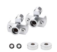 2 Pieces of Eccentric Screw Corner Faucet, DEANKEJI Brass Shower Arm, Shower Hose Connector with 2 Pieces of Decorative Covers, for Adjust The Water Valve and Solve The Water Leakage Problem