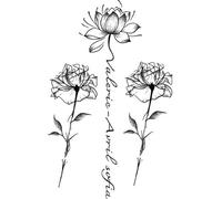 2 Pieces Of English Flower Back Tattoo Stickers Herbal Juice Semi-Permanent