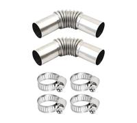 2 Pieces of Exhaust Hose, 24mm Hose, Exhaust Elbow Joint, Car Exhaust Hose, Heater Exhaust Hose, Parking Heater Exhaust Pipe Clamp, Stainless Steel Exhaust Pipe Joint