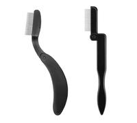 2 Pieces Of Eyelash Brushes, Stainless Steel Eyebrow Comb, Eyelash Separation Comb, Foldable Portable Brush, Beauty Tools, Women'S Makeup Supplies.