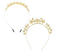 2 Pieces Of Fashionable Headbands, Pearl Diamond-Set Stars, Creative Personality, Women'S Hairstyle Decorations, Party Clothing Accessories.