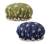 2 Pieces Of Floral Printed Shower Cap, Women'S Shower Cap, Waterproof Shower Cap, Reusable Shower Cap, Shower Accessories