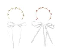 2 Pieces Of Flower Pearl Headband, Exquisite And Stylish, Ele Headdress For Girls, Princess Streamer Hair Accessories, Shooting Decorations, Wedding Party Accessories.