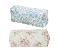 2 Pieces of Flower Pencil Bag, Cute Storage Bag, Portable Travel Toiletries, Large-Capacity Makeup Bag, Travel Supplies.
