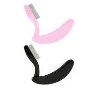 2 Pieces Of Foldable Eyelash Comb, Stainless Steel Tooth Comb, Eyelash Separation Comb, Portable Beauty Accessories (Black, Pink).