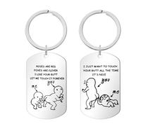 2 Pieces of Funny Keychains, Creative Keychains, Interesting Keychains, Stainless Steel Lettering Keychains, Couple Keychains