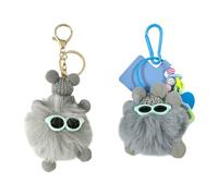 2 Pieces of Gray Plush Ornaments, Cute Elf Mobile Phone Pendant, Practical Anti-Lost Keychain, Bag Dress Up Doll.