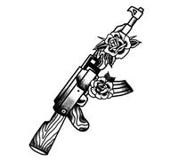 2 Pieces Of Guns And Roses Herbal Juice Tattoo Stickers Personalized Semi-Permanent Stickers Simulation Durable Waterproof
