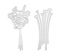 2 Pieces of Handmade DIY Cutting Dies, Bouquet and Love Decorative Knife Mold Set, Metal Knife Mold, Carbon Steel Knife Mold, Card Making Mold, Embossing Mold