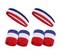 2 Pieces Of Headbands And 2 Pairs Of Wristbands, Sweatbands, Sports Wristbands, Sports Headbands, Sports Accessories, Suitable For Running, Football, Basketball, Yoga, Etc.