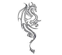 2 Pieces Of Herbal Flower Arm Tattoo Stickers Waterproof Long-Lasting Juice Non-Reflective Dark Dragon
