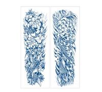 2 Pieces Of Herbal Juice Semi-Permanent Full Arm Tattoo Stickers Waterproof And Sweat-Proof Simulation Tattoo Semi-Permanent Tattoo Stickers