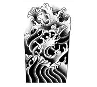 2 Pieces Of Herbal Tattoo Stickers Arm Sea Wave Juice Semi-Permanent Non-Reflective Waterproof Long-Lasting