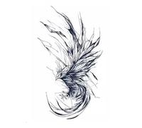 2 Pieces Of Herbal Tattoo Stickers Semi-Permanent Juice Waterproof Long-Lasting Juice Dark Phoenix