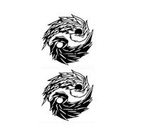 2 Pieces Of Herbal Tattoo Stickers Tai Chi Bagua Wings Juice Non-Reflective Waterproof Long-Lasting
