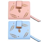 2 Pieces of Hollow Leaf Wallet, Short Girls' Wallet, Portable Square Card Bag, Which Can Store Cash, Cards, and Coins.