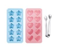 2 Pieces of Ice Grid Molds and 1 Piece of Silver Ice Clip, Practical Ice Cube Making Tools, Easy to Release Silicone Molds, Suitable for Making Ice Cubes, Chocolate, Epoxy Handmade.