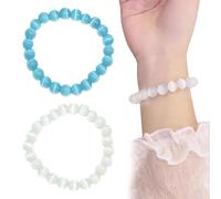 2 Pieces of Ladies Bracelets, Ladies Crystal Beaded Bracelets, Ladies Hand Decoration Bracelets, Round Beaded Bracelets