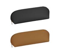 2 Pieces of Leather Pencil Cases, Office and Study Supplies, Study Stationery, Fashionable and Simple Pencil Cases, Stationery Storage Bags