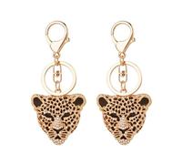 2 Pieces of Leopard Keychain, Diamond Keychain, Fashionable and Personalized Pendants, Packaging Accessories.