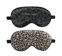 2 Pieces of Leopard Print Eye Mask, Sleeping Supplies, Satin Shading Eye Mask, Travel Accessories, Sleep Aids.