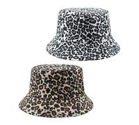 2 Pieces Of Leopard Print Fisherman Hat, Retro And Fashionable Printed Casual Hat, Double-Sided Fishing Cat, Classic Bucket Hat, Universal For Men And Women, Outdoor Convenient Sun Hat.