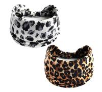 2 Pieces Of Leopard Print Headbands, Sports Headbands, Soft Headbands, Breathable Sweat-Absorbent Headbands, Elastic Headbands, Fashionable Decorative Headbands