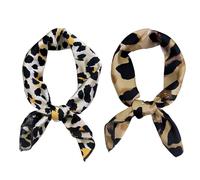 2 Pieces of Leopard Print Scarf, Retro and Fashionable, Soft and Comfortable, Multi-functional Small Square Scarf, Women's Clothing Decoration