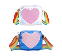 2 Pieces Of Love Pattern Crossbody Bag, Girls' Crossbody Bag, Waterproof Crossbody Bag, Cute Crossbody Bag, Travel Crossbody Bag.