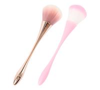 2 Pieces Of Makeup Setting Loose Powder Brushes, Large Brush Head Design, Universal Blush Foundation, Rose Gold Brush Rod, Daily Makeup Tools.