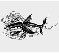 2 Pieces Of Megalodon Dark Series Herbal Tattoo Stickers Waterproof Long-Lasting Personality Semi-Permanent Simulation
