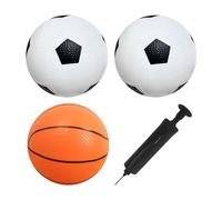 2 Pieces of Mini Football and 1 Piece of Mini Basketball with 1 Piece of Inflatable Tube, Baby Football, Children's Small Ball, Indoor Football, Parent-Child Interactive Toy Ball (16cm)