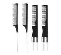 2 Pieces Of Needle Comb And 2 Pieces Of Pointed Tail Comb, Hair Comb, Women'S Comb, Protruding Comb, Fine Tooth Comb, Metal Tooth Comb, Bifurcated Comb.