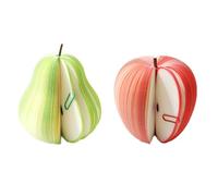 2 pieces of non sticky, freely movable 3D decorative fruit sticker set - realistic red apple and green pear shapes (desktop decorations for home, office, holiday gifts, party decorations) (200 pieces)