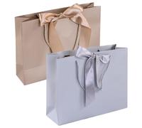 2 Pieces of Paper Gift Bags, Bow Gift Bags, Shopping Bags, Gift Packaging Supplies.