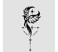 2 Pieces Of Phoenix Seal Herbal Waterproof Long-Lasting Semi-Permanent Premium Personalized Juice Tattoo Stickers