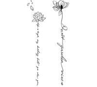 2 Pieces Of Plain Flower English Tattoo Stickers For Women Herbal Sexy Waterproof Long-Lasting Advanced