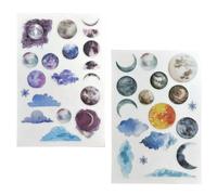 2 Pieces of Planet Themed Handicraft Cup Stickers Lost Star PVC Sticker - Rub On Transfers for Crafts, Planner Stickers, Decals for Tumblers, Funny Stickers, Transfer Paper for DIY Customization