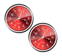 2 Pieces Of Red Car Clock, Digital Electronic Watch, Air Outlet Decoration, Car Interior Supplies.