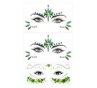 2 Pieces Of Rhinestone Face Patch And Glitter Pink Face Patch, Shiny Face Patch, Temporary Tattoo Patch, And Makeup Ornaments.