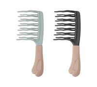 2 Pieces Of Scalp Massage Comb, Double-Row Wide-Toothed Ribs Comb, Hairdressing And Styling Tools, Suitable For Hair Combing, Curly Hair Styling, And Long Hair Care.
