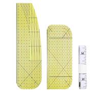 2 Pieces of Sewing Rulers, 1 Piece of Soft Ruler, Sewing Accessories, Ruler for Measuring Clothes, Curve Ruler and Cutting Supplies, Handheld Sewing Ruler, Tailor's Ironing Ruler