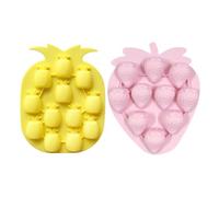 2 Pieces of Silicone Molds, Fruit-Shaped Ice Tools, Creative Ice Cube Shapes, Dessert Cake Molds, Chocolate Baking Tools, Kitchen Supplies.