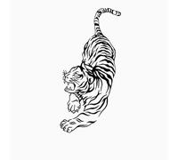 2 Pieces Of Simulated Tiger Herbal Tattoo Stickers Juice Semi-Permanent Waterproof Lasting Stickers