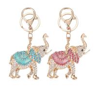 2 Pieces of Small Elephant Key Pendants, Rhinestone Keychains, Cute Keychains, Women's Keychains, Gift Keychains