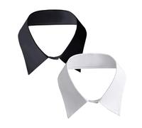 2 Pieces Of Solid Color Fake Collars, Shirt Collars, Simple Fake Collars, Detachable Collars, Fake Collars For Women (Black, White)
