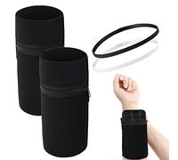 2 Pieces Of Sports Wrist Bag, With 2 Pieces Of Sports Hair Band, Black Wristband Wallet, Can Store Mobile Phones, Keys, Bank Cards, Suitable For Fitness, Running, Walking, Cycling.