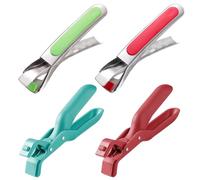 2 Pieces of Stainless Steel Clips and 2 Pieces of Silicone Clips, Anti-Scalding Clips, Kitchen Tools, Anti-Slip Clips, Cutlery Clamping Tools